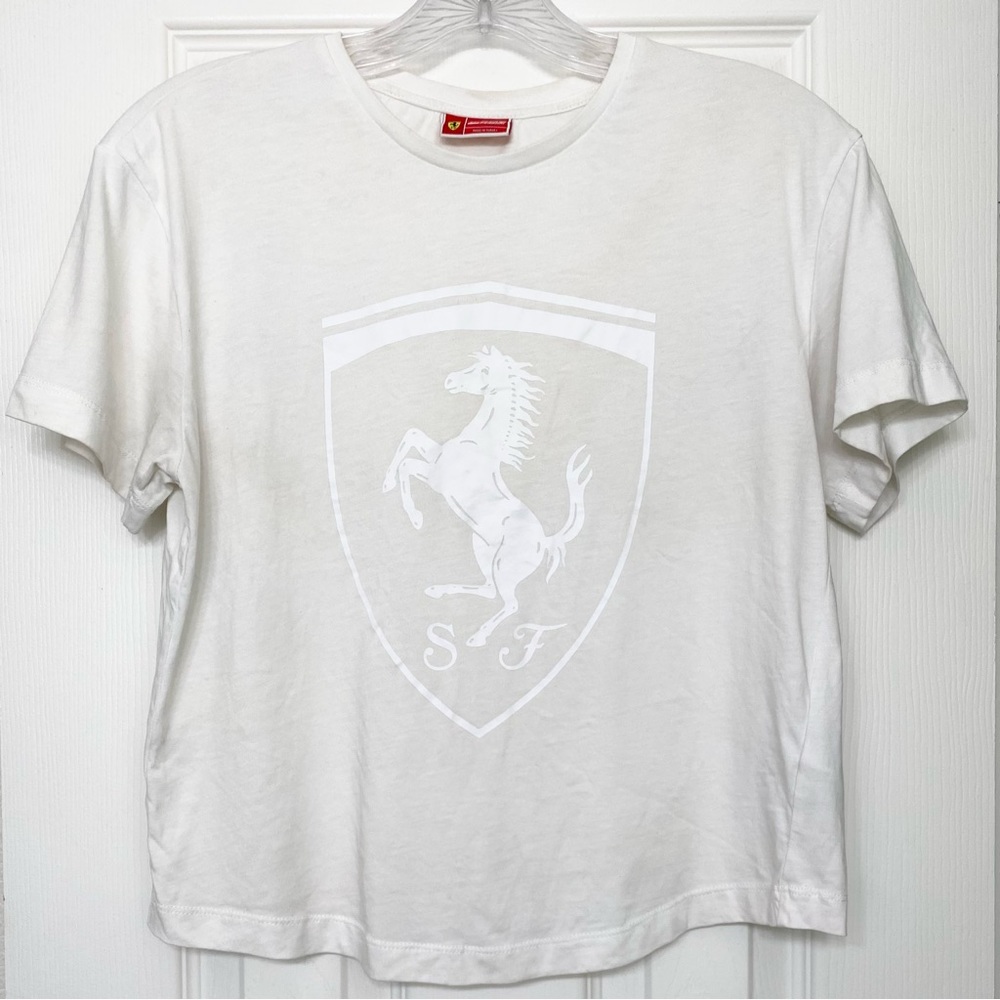 Ferrari XS women’s white shirt with white logo